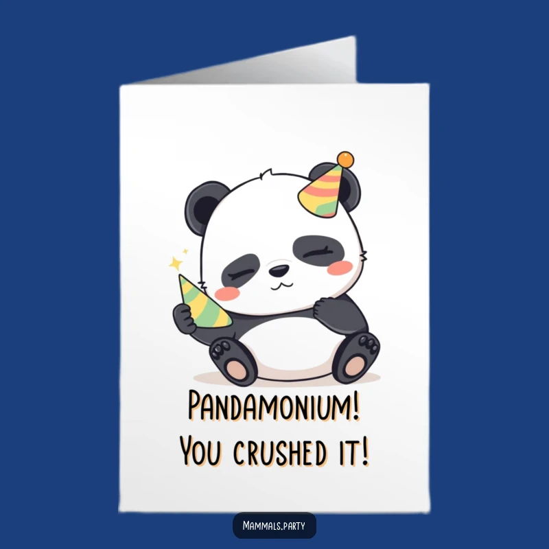 Free Printable Panda Congrats Card: Mischief Maker Downloadable Greeting