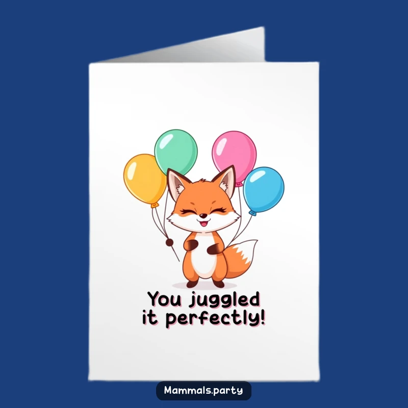Kawaii Fox Congrats Card: Free Printable for Clever Achievements!