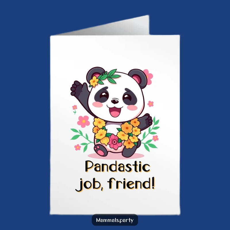Free Printable Panda Lei Congratulations Card: Festive Downloadable Celebration