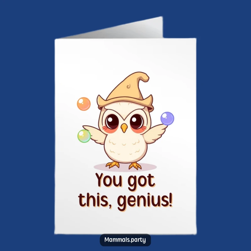 Free Printable Congrats Card: Owl's Orb Triumph - A Clever Downloadable Celebration!