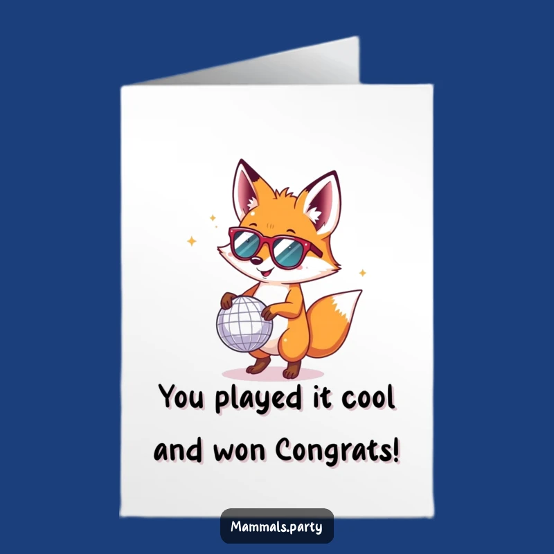You're a Star! Free Printable Congrats Card with a Dancing Disco Fox.