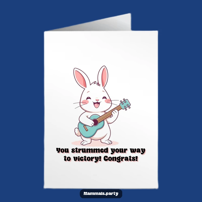Hooray! Free Printable Congrats Card from Your Guitar-Playing Rabbit Pal.