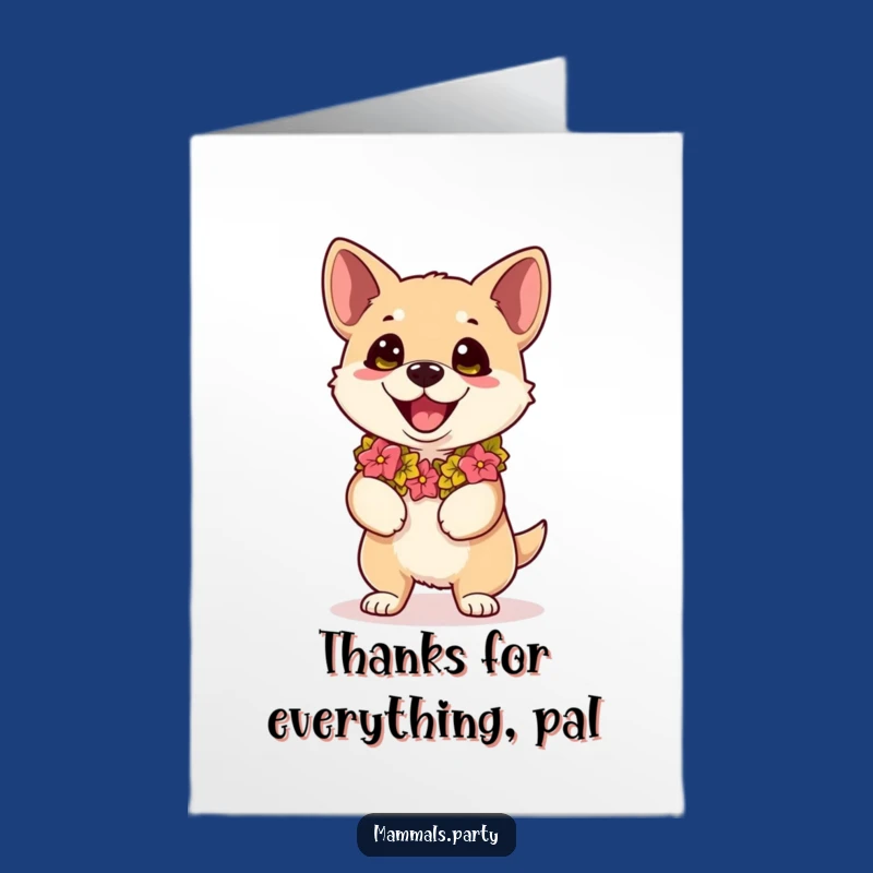 Free Printable Kawaii Dog Thank You Card: Funny Dance Vibes Downloadable Gift
