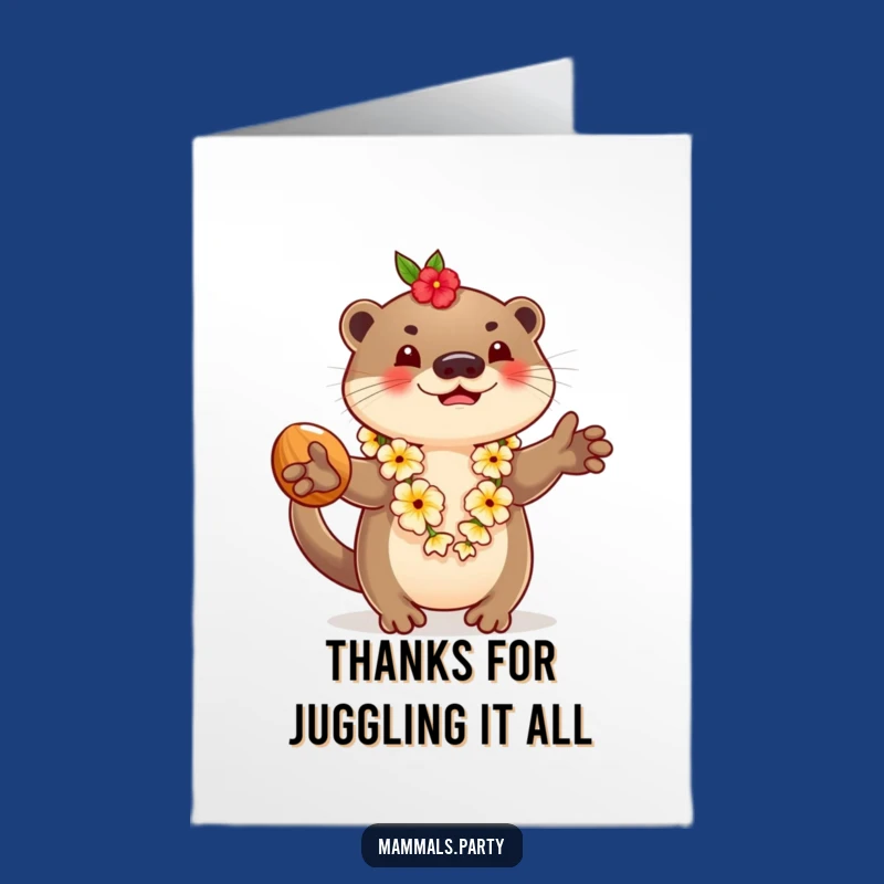 Free Printable Otter Thank You Card: Funny Tropical Otter Downloadable Appreciation!