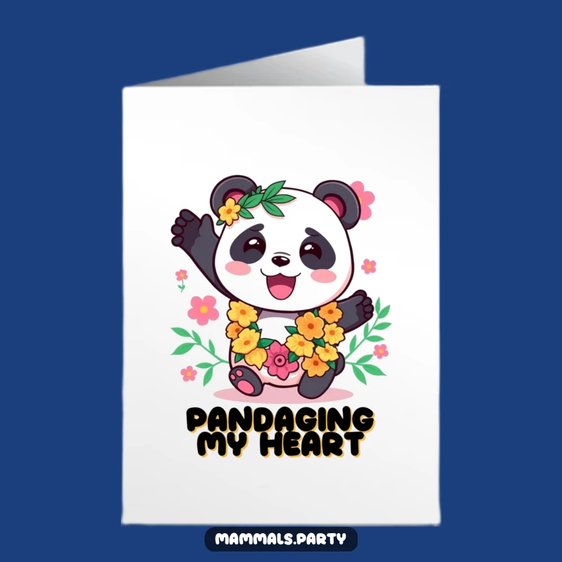 Free Printable Panda Lei Thank You Card: Swirling Downloadable Gratitude