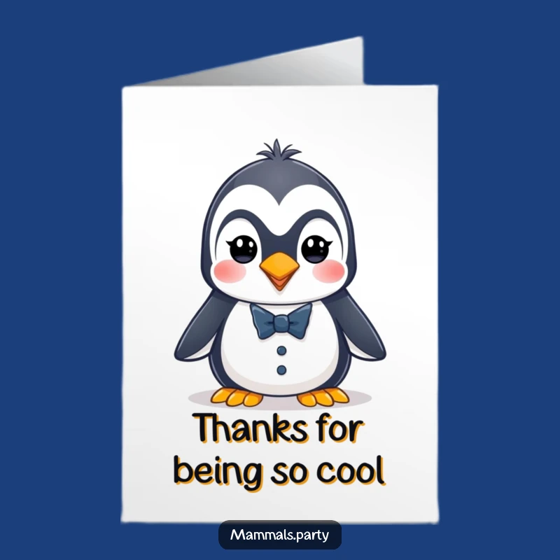 Free Printable Thank You Card: Tuxedo Penguin's Gracious Thanks Funny Downloadable Gift