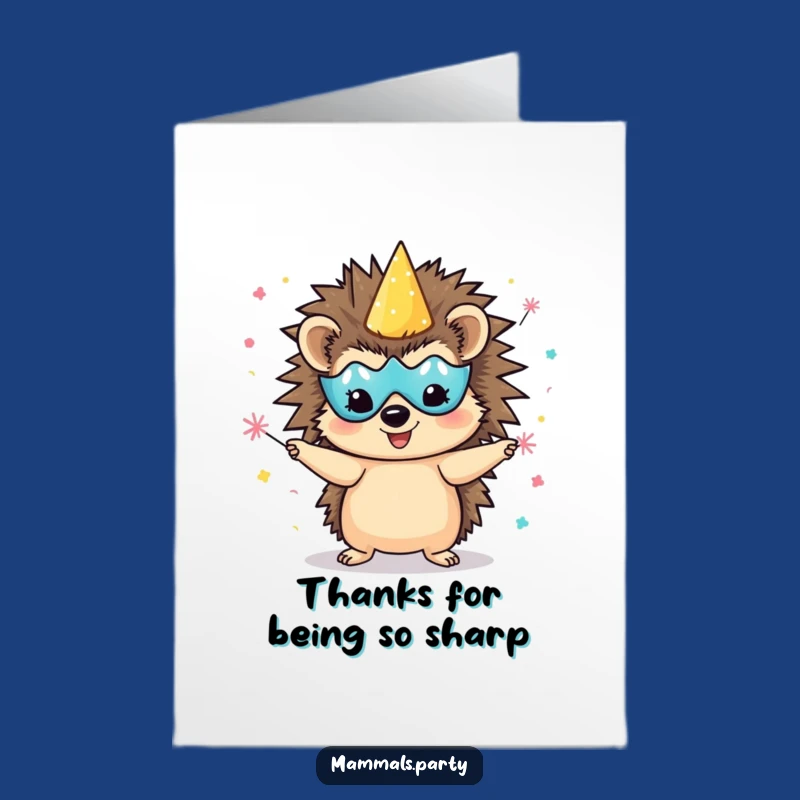 Free Printable Thank You Card: Hedgehog's Confetti Thanks, Humorous Downloadable Gratitude