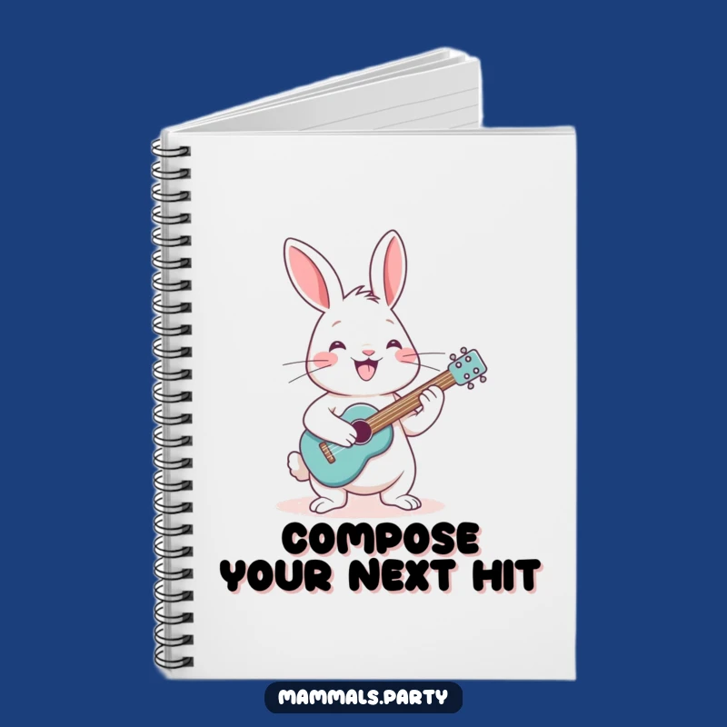 Funny Rabbit Guitar Notebook: Cheerful Bunny Strumming for Hilarious Notes
