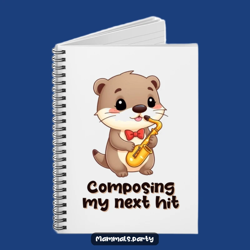 Funny Otter Saxophone Notebook, Journaling Fun, Music Lover's Stationery, Funny Gift