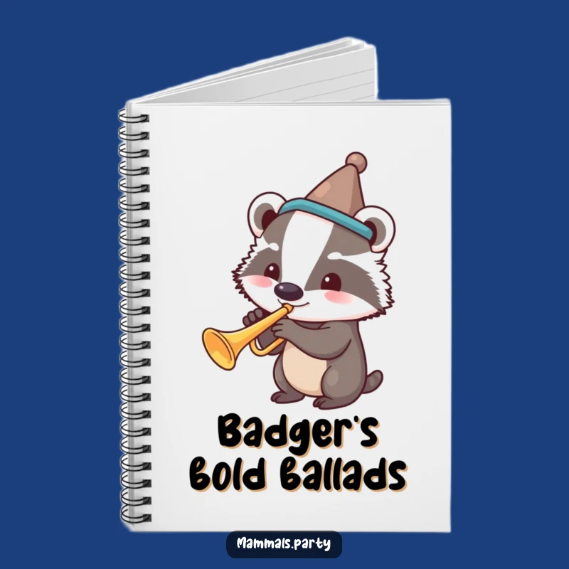 Funny Badger Band Notebook - Compose Your Thoughts with Humorous Flair