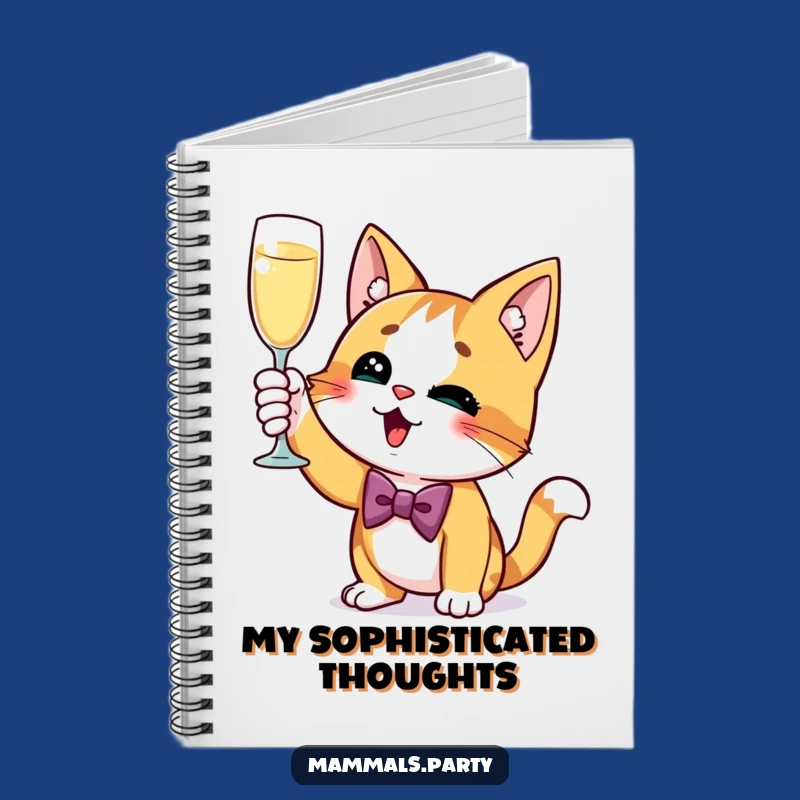 Funny Cat Notebook - Curious Champagne Toast Journal, Hilarious Gift