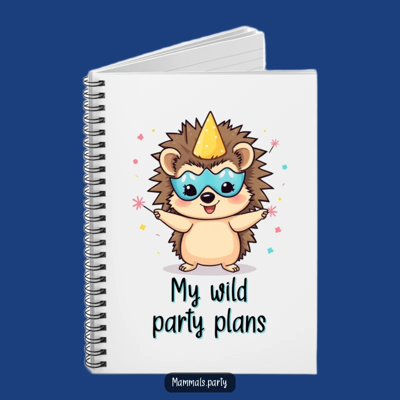Funny Hedgehog Party Notebook, Festive Journal, Perfect for Party Plans