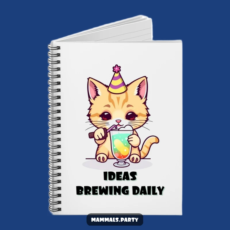 Funny Kawaii Cat Party Drink Notebook, Hilarious Journal for Your Ideas
