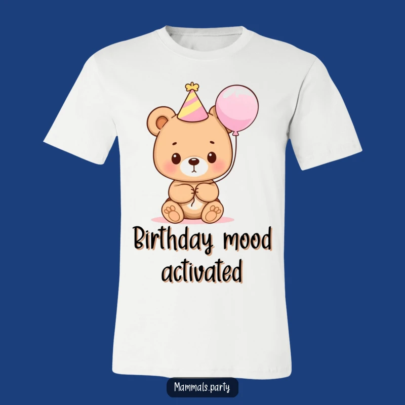 Funny Bear Cub Party Tee: Cute Cub with Balloon T-Shirt for Hilarious Gift Giving