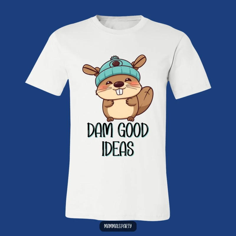 Funny Beaver T-Shirt: Propeller Beanie Joyful Adventure Tee