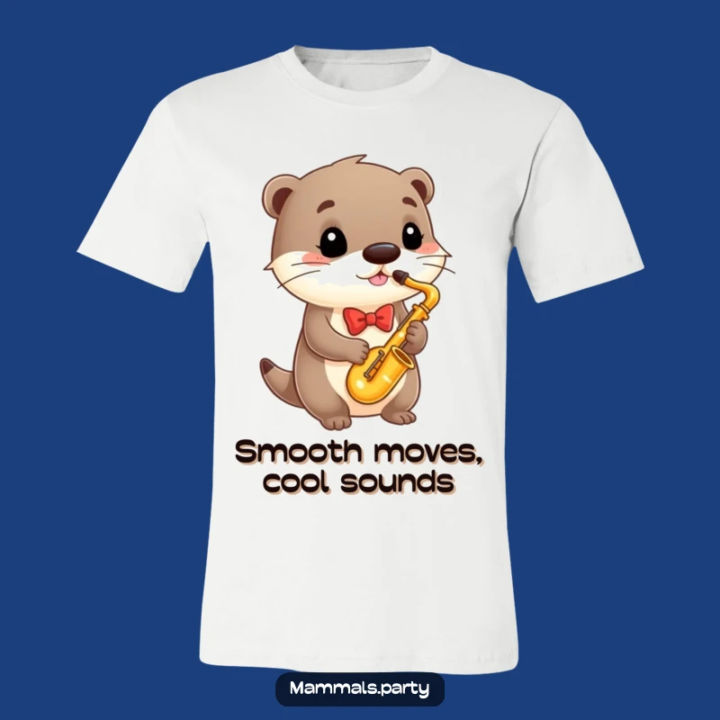 Funny Dapper Otter Saxophone Player T-Shirt, Jazzy Animal Tee, Hilarious Gift
