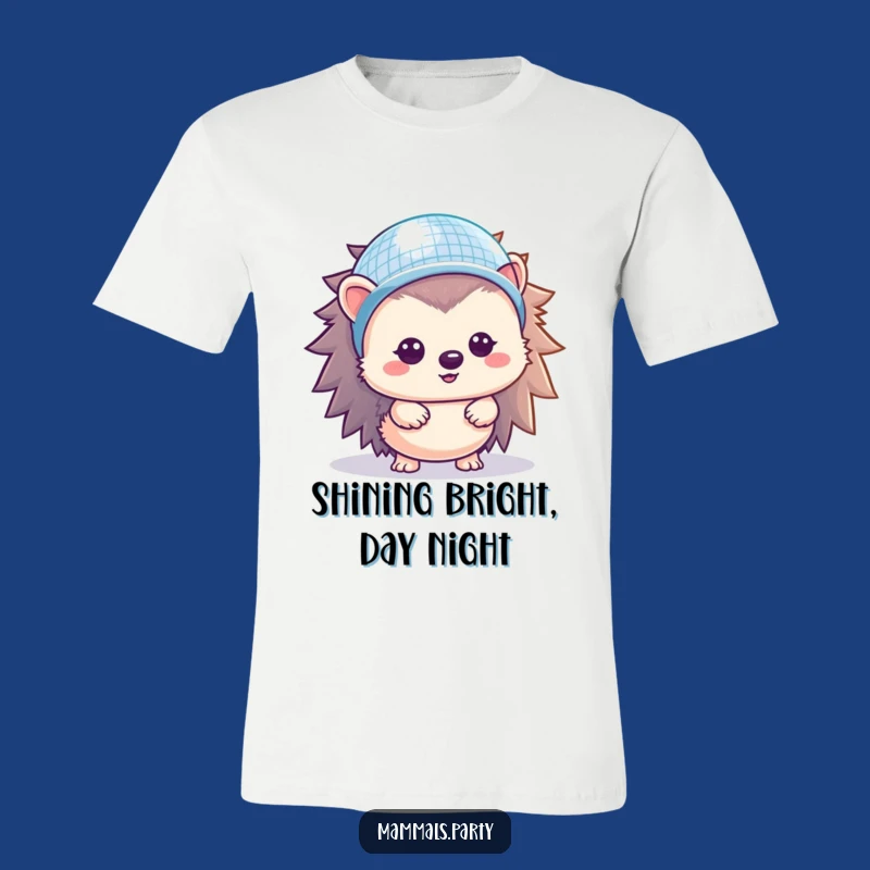 Funny Hedgehog Disco T-Shirt: Wear Your Sparkle with This Kawaii Party Tee