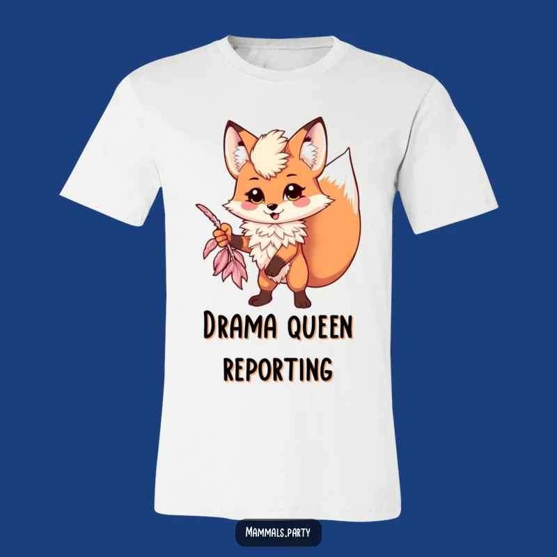 Funny Kawaii Fox Boa T-Shirt, Hilarious Dramatic Pose Fashion Tee