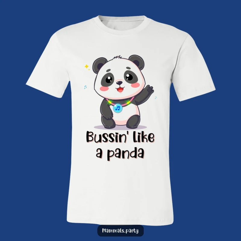 Funny Kawaii Panda Music Necklace T-Shirt - Dance Party Tee