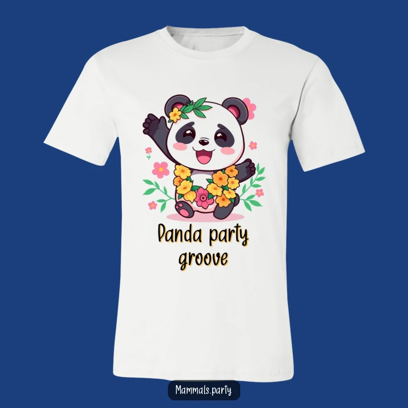 Funny Panda Lei T-Shirt: Groove in Kawaii Island Style