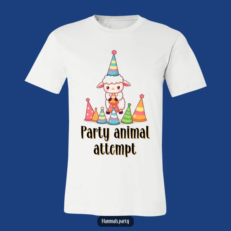 Funny Sheep T-Shirt: Kawaii Party Hat Balancer, Hilarious Celebration Gift