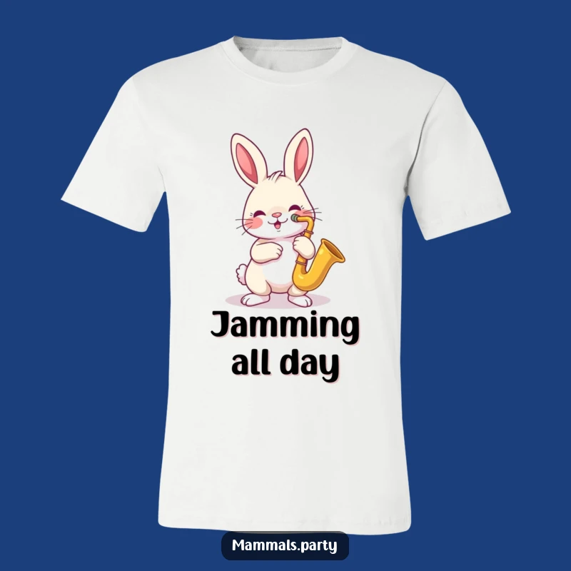 Funny Sax Bunny Beat T-Shirt: A Comical Outfit for Musical Fun