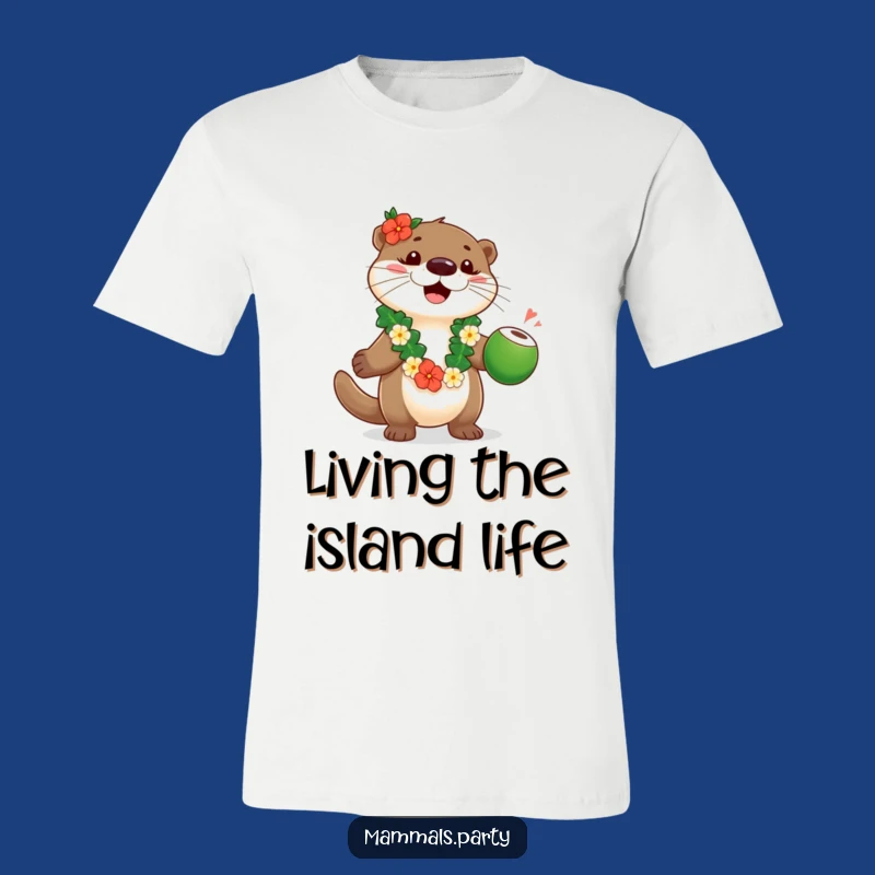 Funny Otter Luau T-Shirt: Playful Otter Juggling for Hilarious Island Style