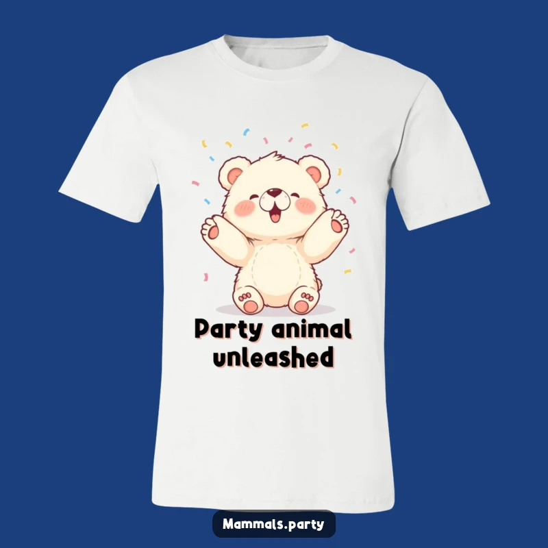 Funny Bear Cub T-Shirt: Joyful Confetti Party - Cute Celebration Apparel Gift