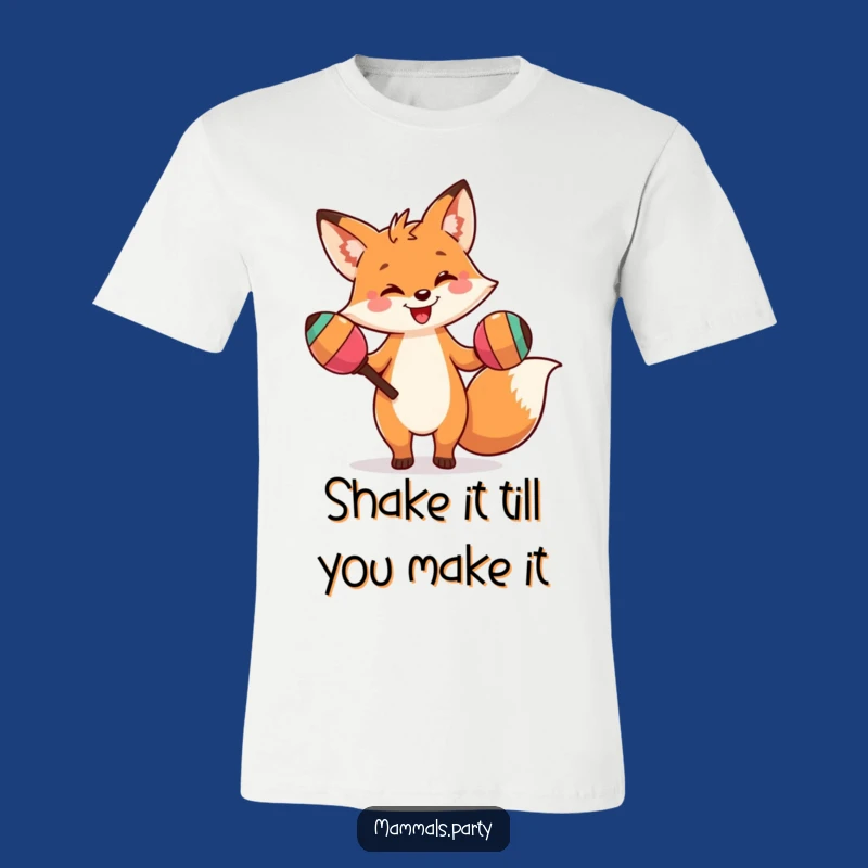 Funny Fox Dance T-Shirt: Wearable Humor with a Maraca-Shaking Fox Character