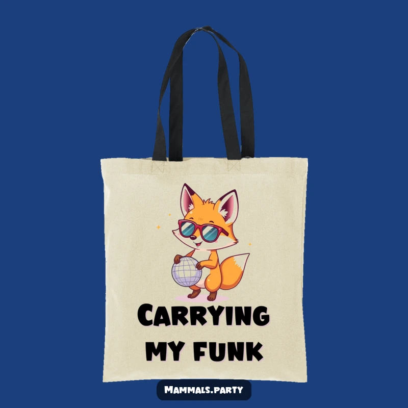 Funny Fox Disco Tote Bag: Carry Your Grooves with a Dancing Fox