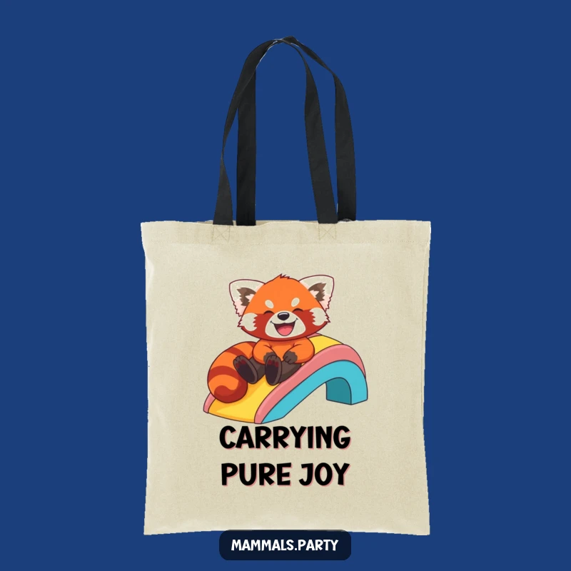 Funny Red Panda Rainbow Slide Tote Bag - Giggle-Inducing Carry-All Gift
