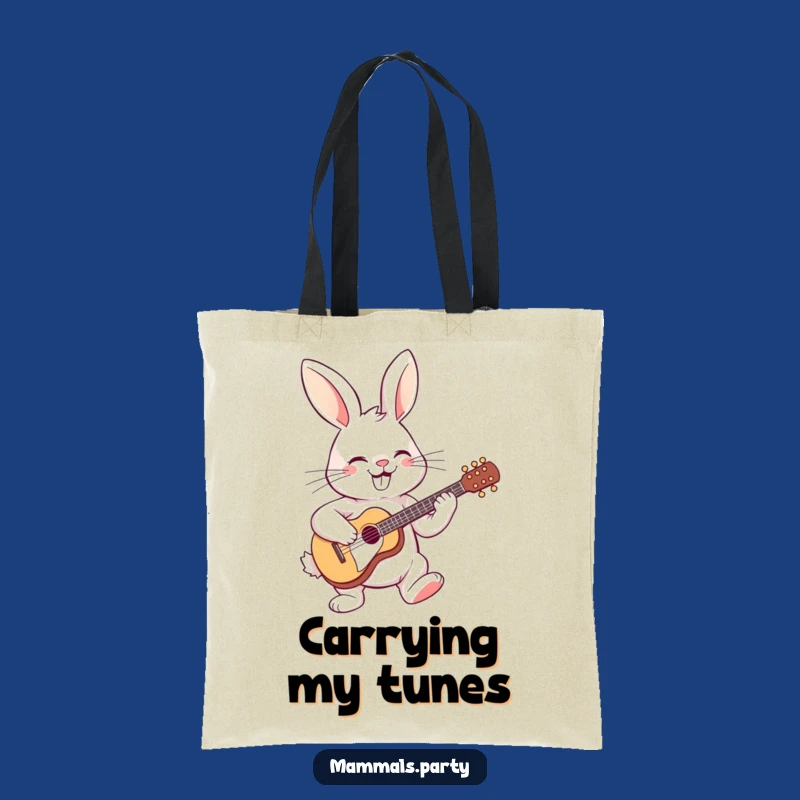Funny Guitar Rabbit Tote Bag: Carry Your Tunes, Hilarious Music Accessory