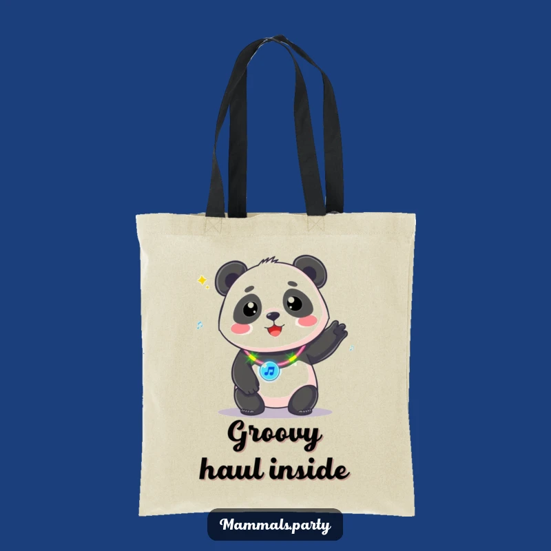Funny Kawaii Panda Music Necklace Tote Bag - Carry Your Beats