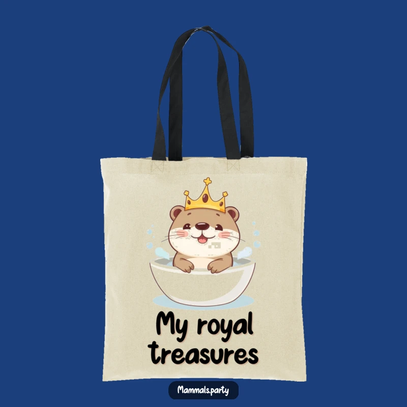 Funny Kawaii Otter Crown Bath Tote Bag - Chic Spa Accessory