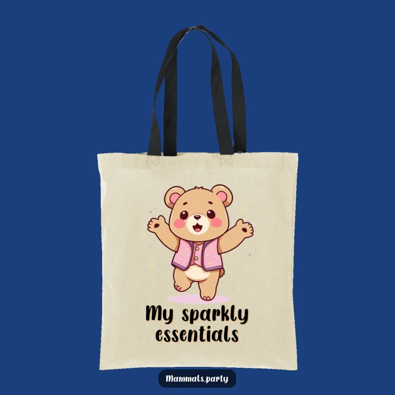 Funny Kawaii Bear Dance Tote Bag, Stylish and Hilarious Party Carryall